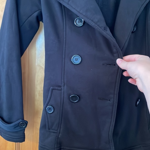Women’s Black Pea Coat - Picture 3 of 4